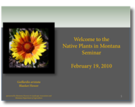 Native Plants in Montana Seminar